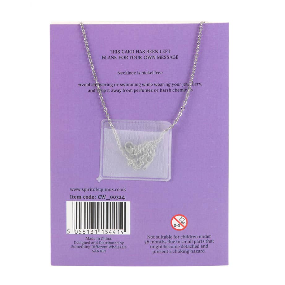 Greeting Card - Amethyst Crystal Moon Necklace