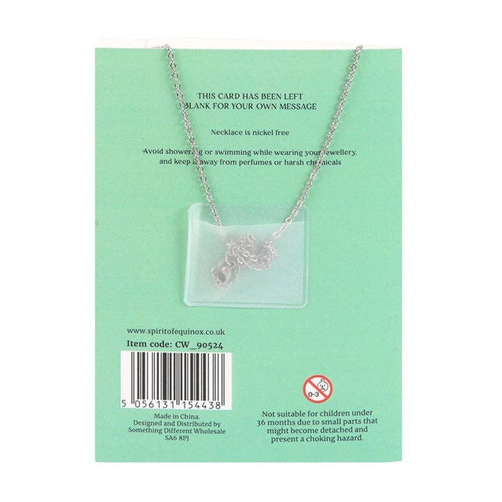 Greeting Card - Green Crystal Moon Necklace