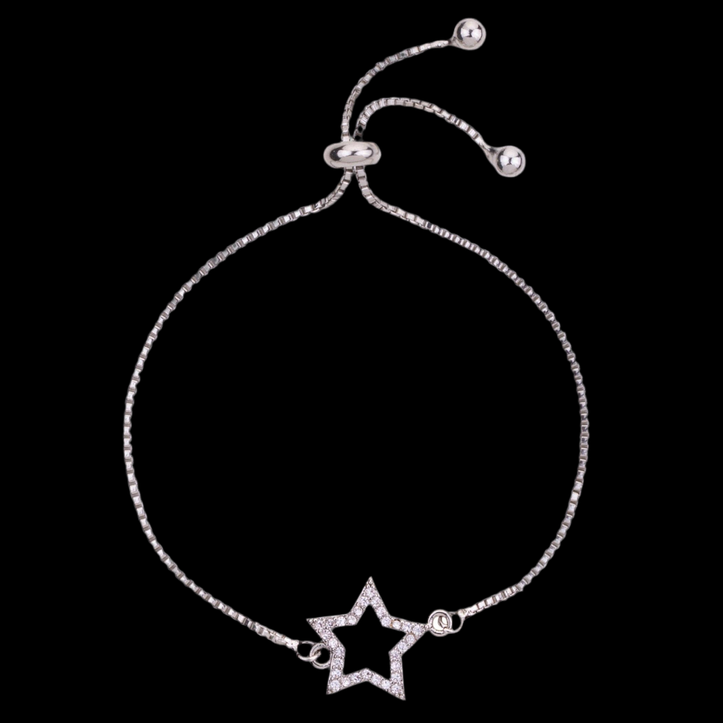 Vivienne Star Drawstring Bracelet White Gold