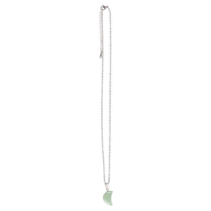 Greeting Card - Green Crystal Moon Necklace