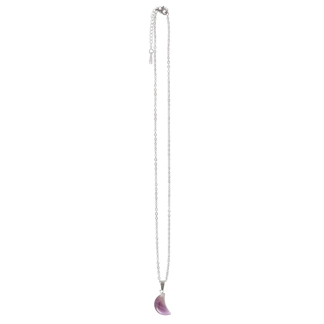 Greeting Card - Amethyst Crystal Moon Necklace