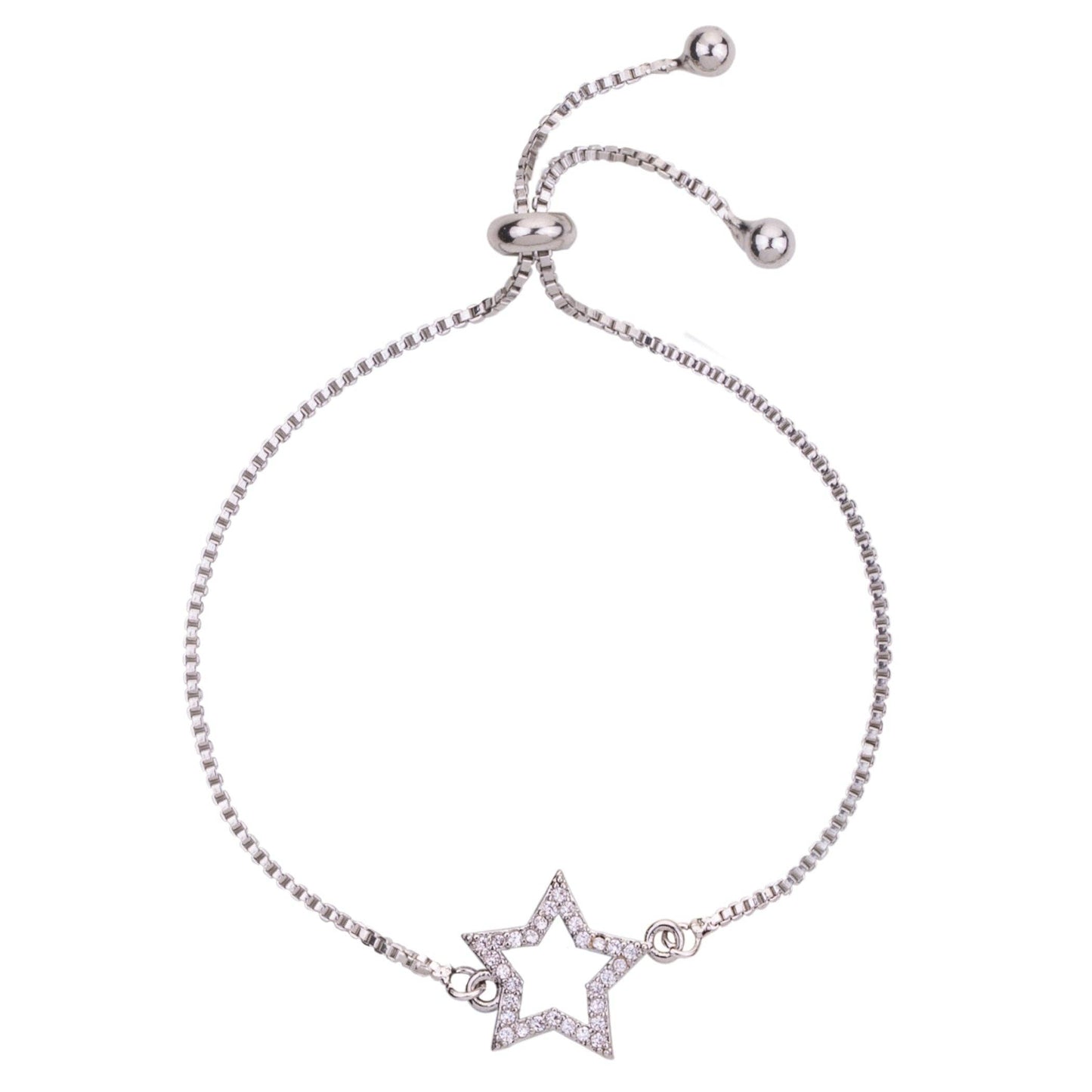 Vivienne Star Drawstring Bracelet White Gold