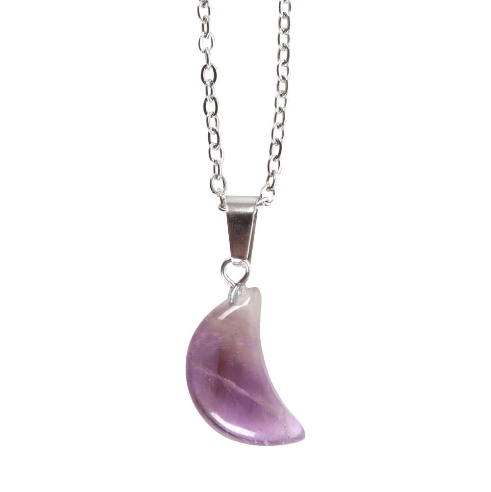 Greeting Card - Amethyst Crystal Moon Necklace