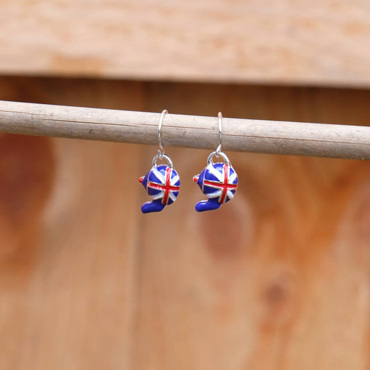 Union Jack Teapot - Dangly Earrings