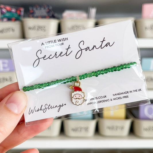 Glass Seed Bead Bracelet - Santa