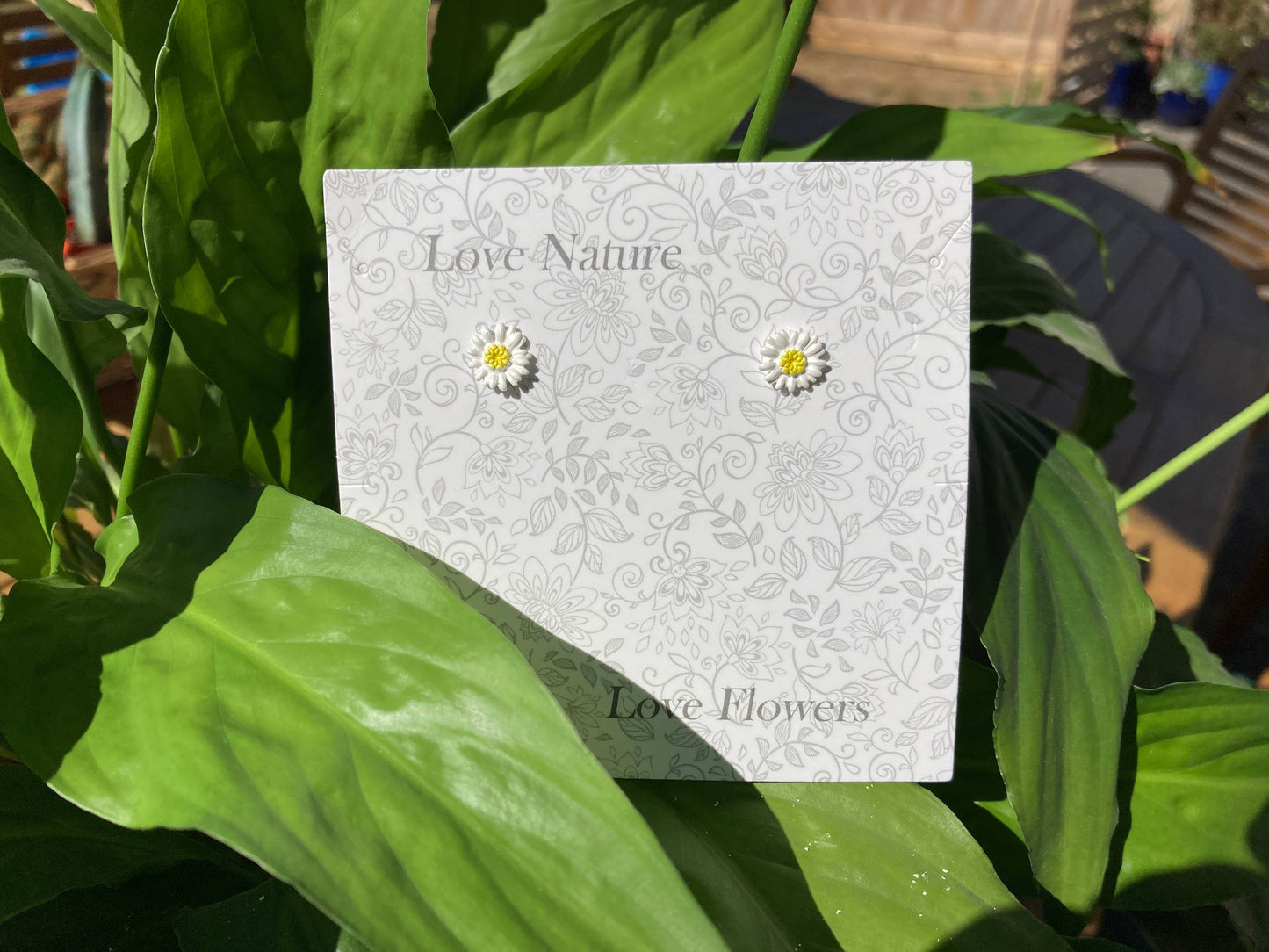 Earrings - Daisy White Flower Studs